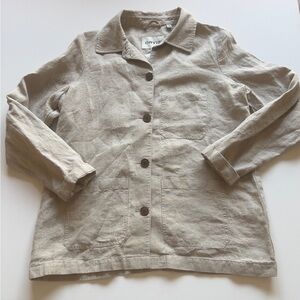 NWT Orvis Linen Jacket Women's XS Light Tan Front Pockets-Buttons Up (G4)